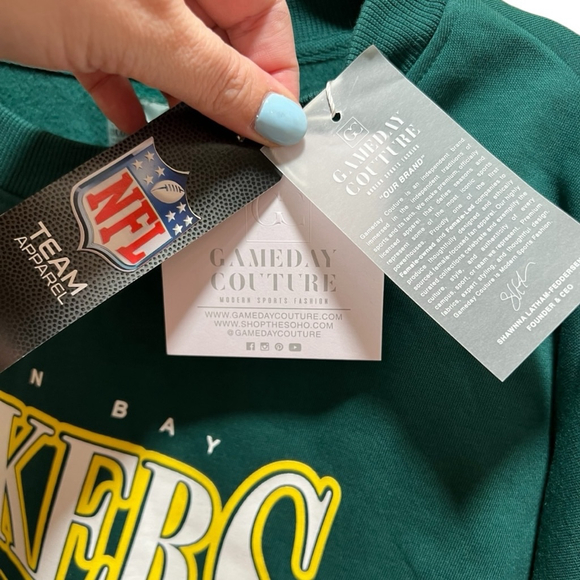 Women's XL Green Bay Packers Gameday Couture Rhinestone Star Sweatshirt JIT33 - Picture 6 of 7